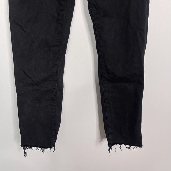 Edwin Womens 26 Black Bree Slim Skinny Jean Raw Fray Hem Mid Rise Cotton Stretch - Picture 4 of 11